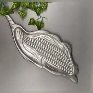 Vintage Silver Corn Leaf Decorative Tray